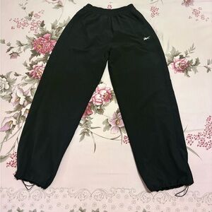 Reebok Black Track Pants with Small White Logo